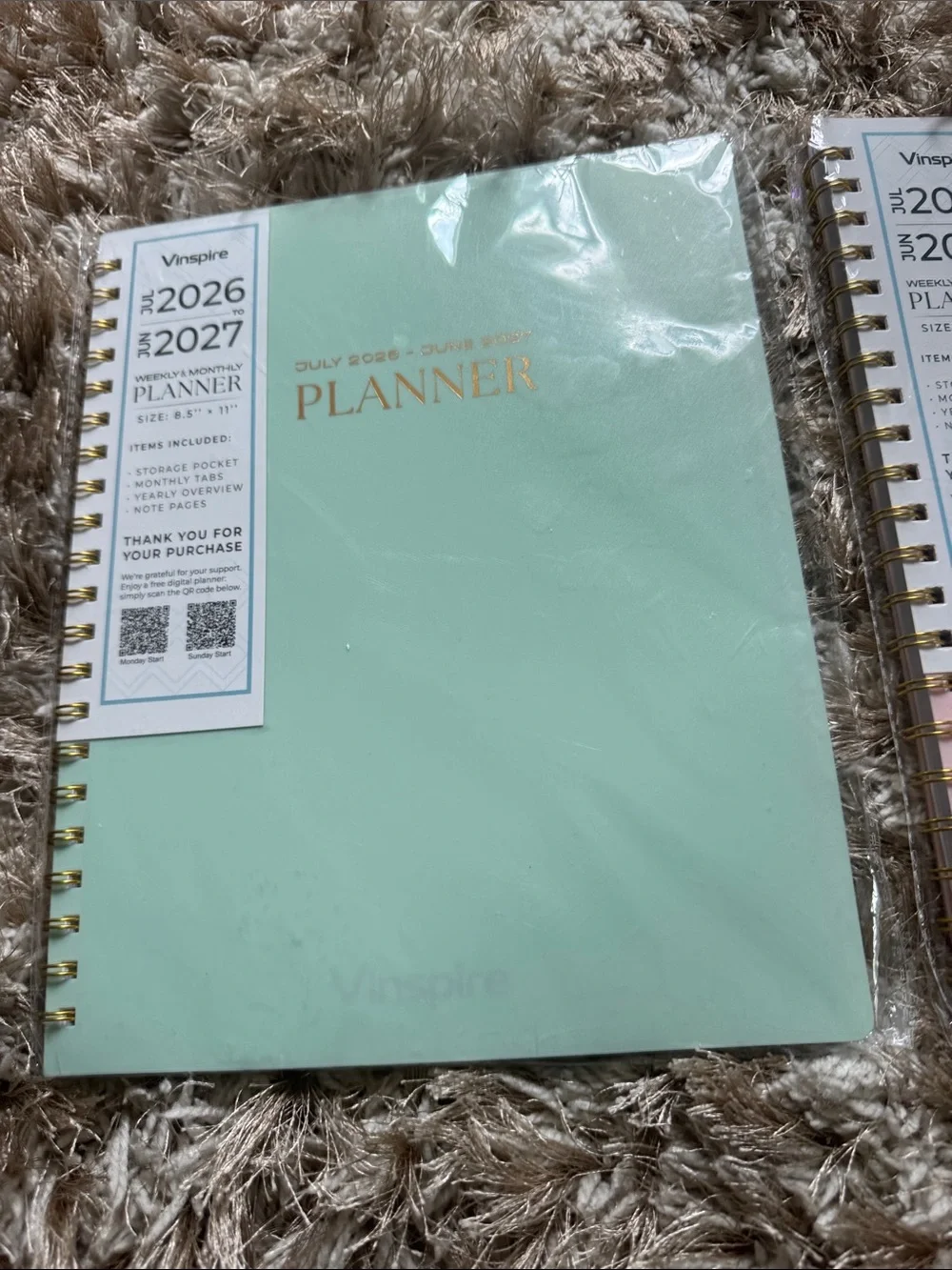 Undated 2026-2027 Pink Weekly Monthly Planner with Inner Pocket